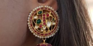 akoya kundan peacock jhumkas