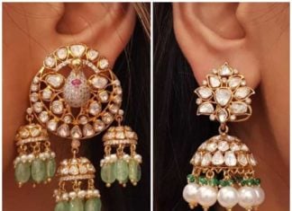 polki diamond jhumki designs (4)