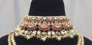 kundan choker and polki necklace