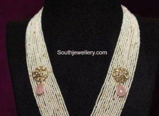 multi strand pearl haram with polki pendant (1)