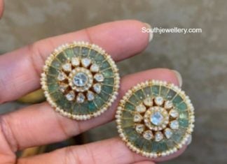 big polki and emerald studs