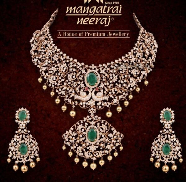 diamond haram and earrings set