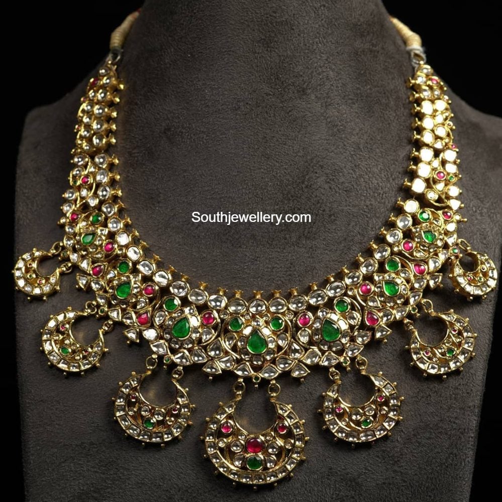 Antique Gold Kundan Necklace Indian Jewellery Designs