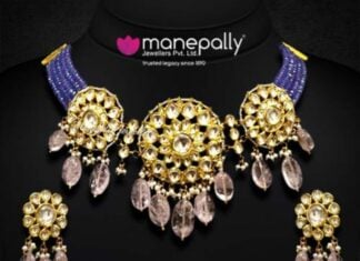 sapphire beads choker with kundan pendant