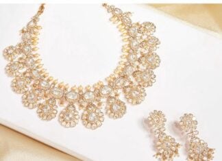 floral polki necklace set