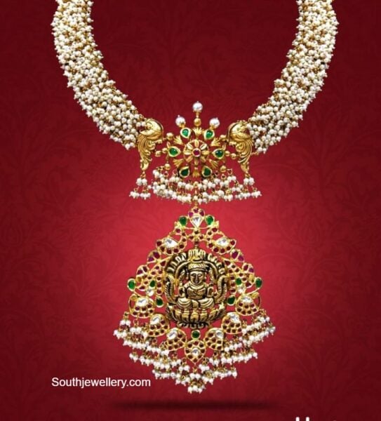 guttapusalu pearl necklace with lakshmi pendant (1)