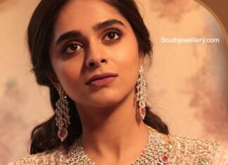 diamond ruby choker and earrings set