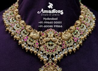 kundan peacock necklace