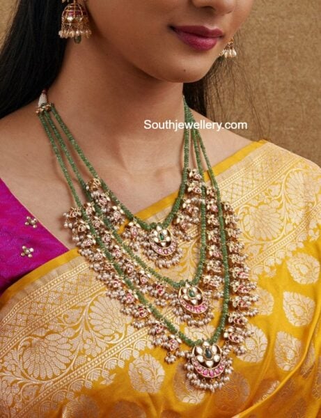 layered emerald kundan haram (1)