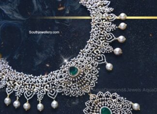 diamond emerald necklace aqua