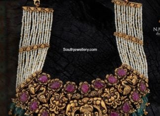 pearl necklace with lakshmi pendant