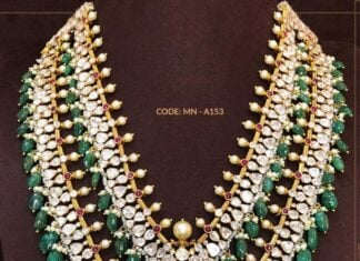 layered polki diamond necklace set