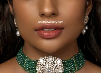 emerald beads choker krishna