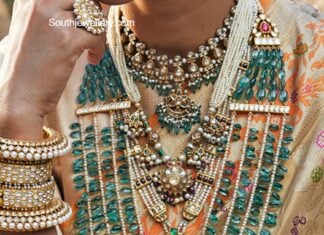 layered emerald beads necklace kishandas