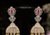 diamond ruby jhumkis