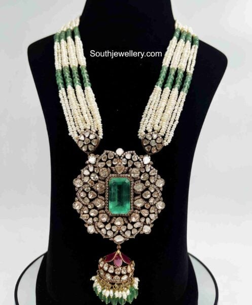 pearl haram with polki pendant (3)