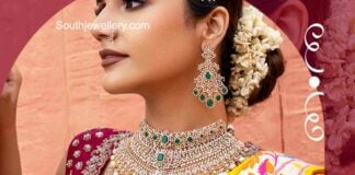 bridal diamond emerald jewellery set