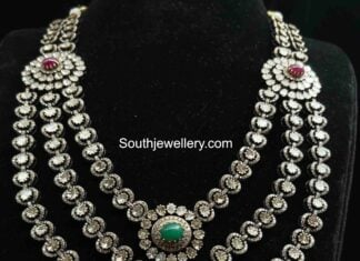 layered polki necklace aashirwaad