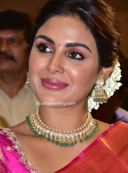 samyuktha menon polki choker and jhumkas