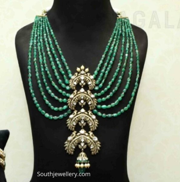 emerald beads necklace kalsha