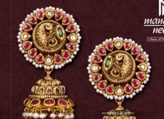 peacock nakshi kundan jhumkas