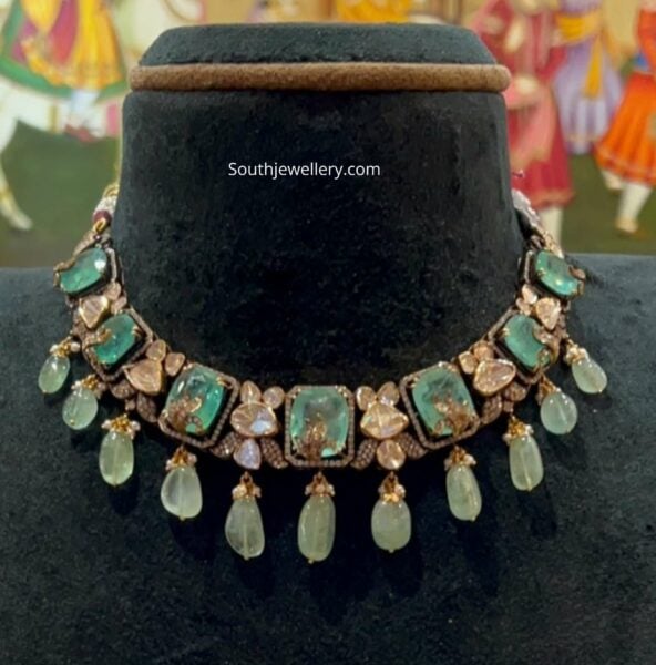 victorian polki emerald necklace (2)