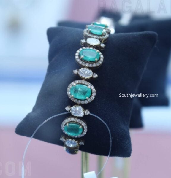 diamond emerald bangle